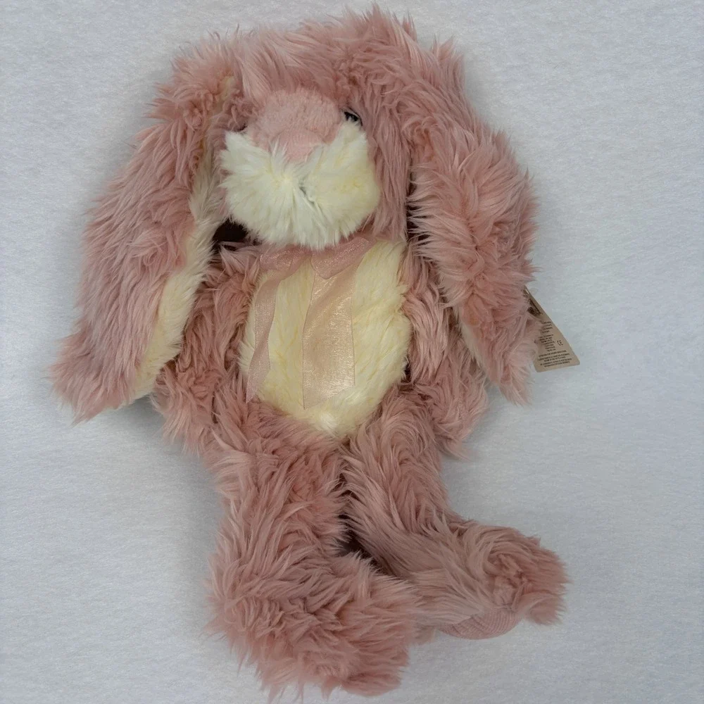 Russ Berrie Beatrice Pink Shaggy Bunny Rabbit Plush Stuffed Animal 4766 NWT